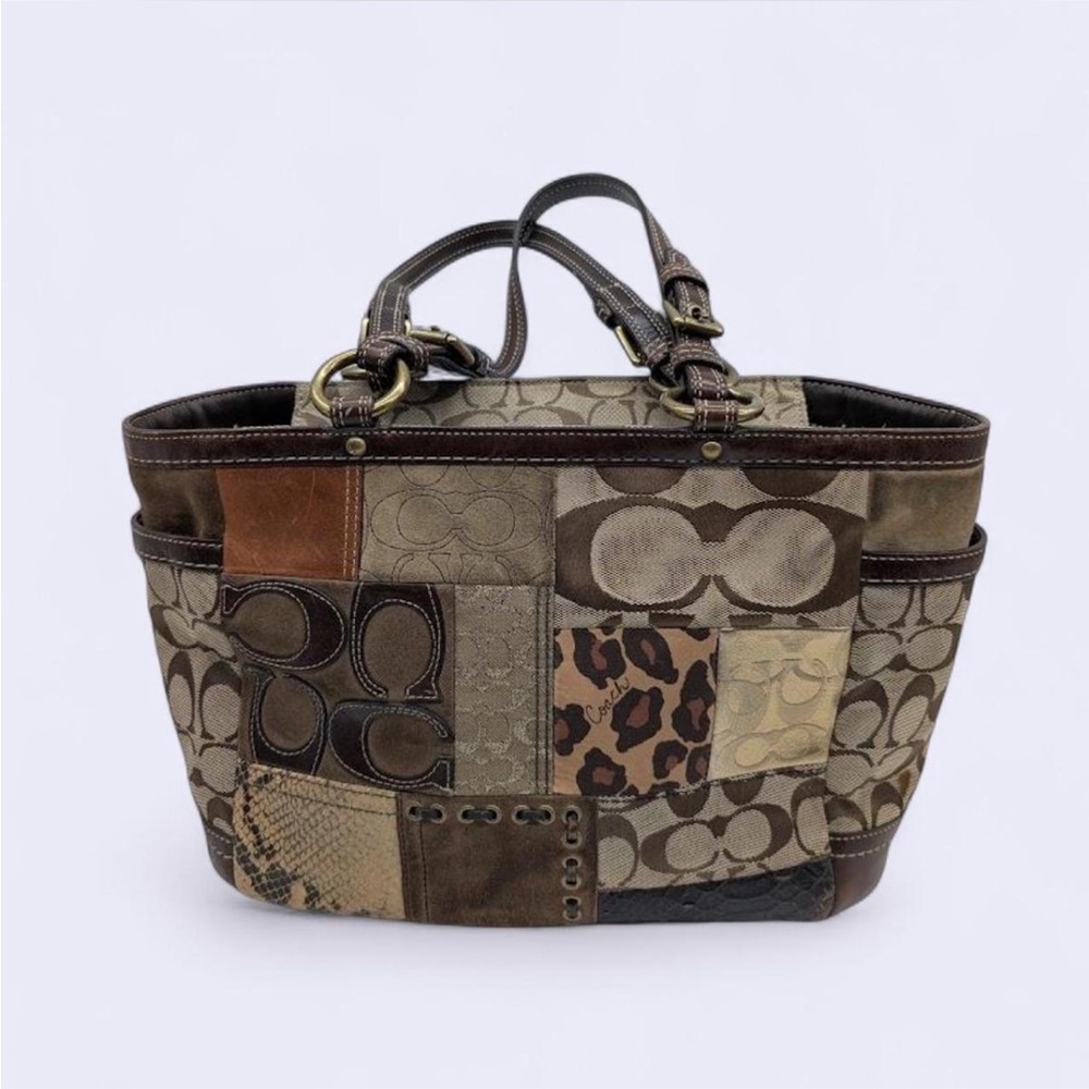 2009 Coach patchwork tote bag.